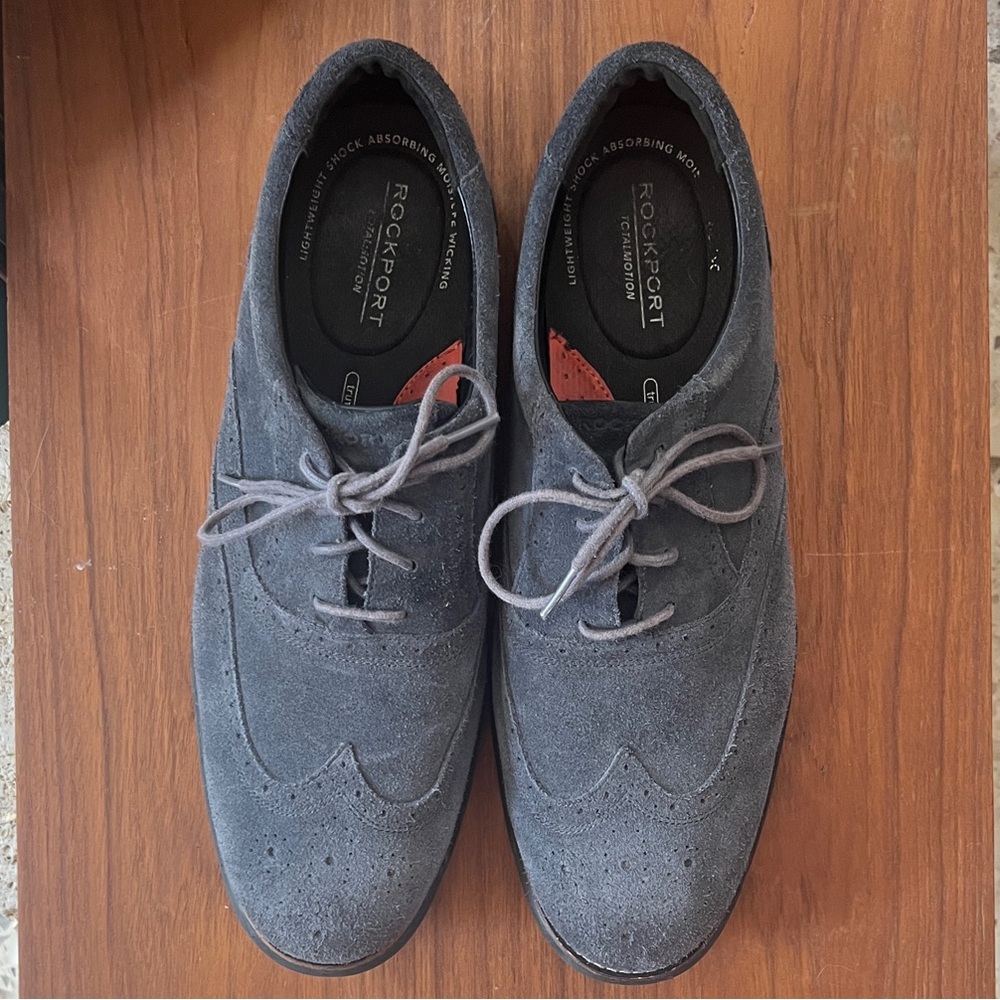 Rockport Men's Charcoal Suede Oxfords